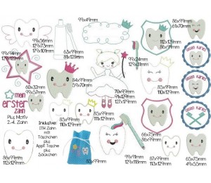 Stickserie - Zähne inkl. ITH Motive